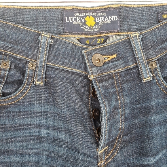 Lucky Brand Women US Size 4 Waist 27 Sienna Tomboy Straight dark blue jeans - Picture 2 of 12